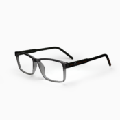 Fly Bold - Transparent Gray Acetate&Green Temple - Rectangle - Image 4