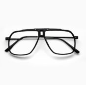 Fly Bold - Double Bridge Black Metal + TR90 - Geometric