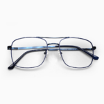 Grid - Double Bridge Blue Metal - Oval